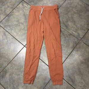 MATE THE LABEL COTTON THERMAL JOGGERS / SWEATPANTS - CAMEL- SMALL CASUAL OUTDOOR